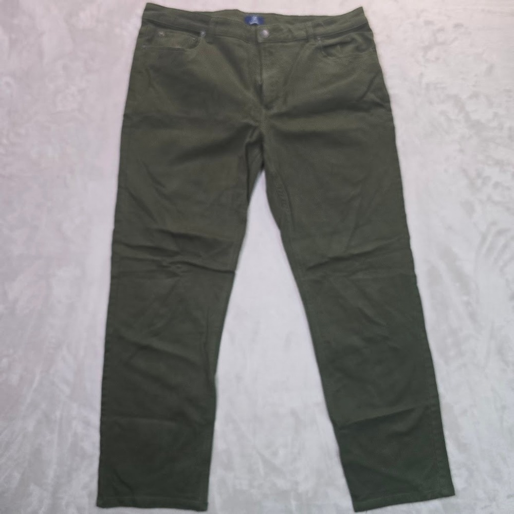 George Mens Mossy Green Straight Leg 5-Pocket Stretch Pants 38x30 GM49600